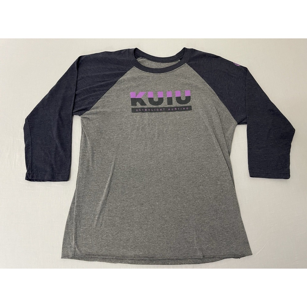 Kuiu Navy Gray Logo Raglan T Shirt Tee Long Sleeve Womens Size L